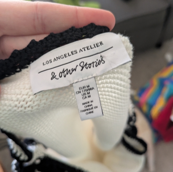 & Other Stories Ivory Tank with Black Edging - Picture 9 of 9